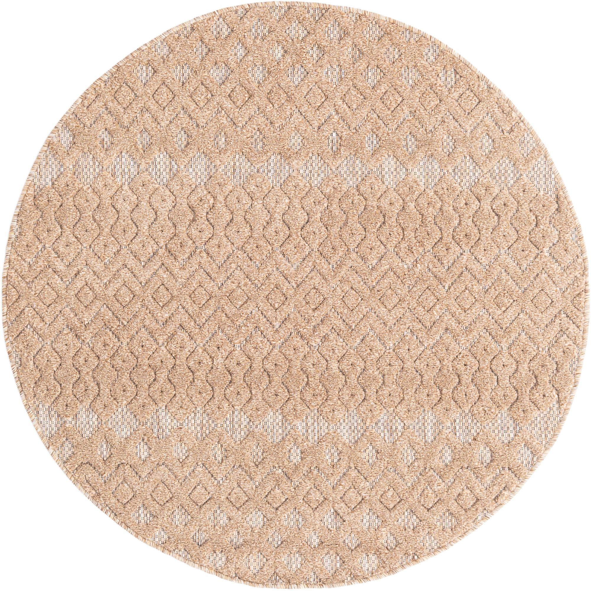 4' x 4' Creed · Diamond Outdoor Rug, beige