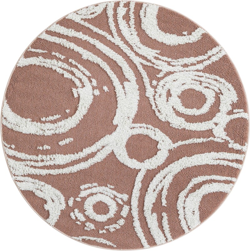 5' 3 x 5' 3 Beech · Abstract rug, pink