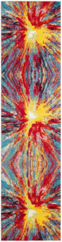 2' 7 x 10' Bess · Abstract burst rug, vibrant multicolor