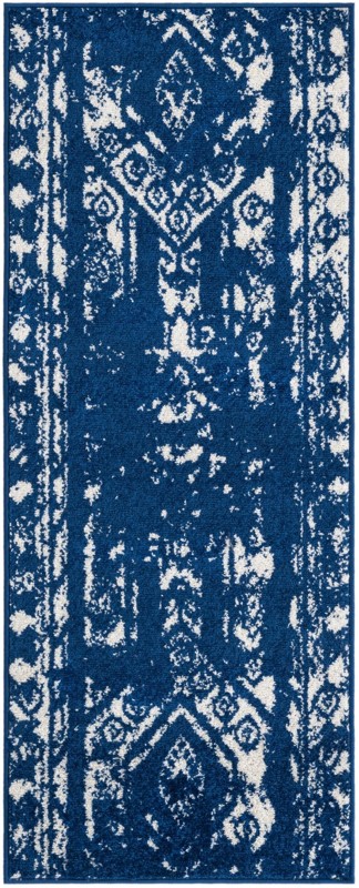 2' x 5' 3 Underhill · Tribal rug, navy and ivory
