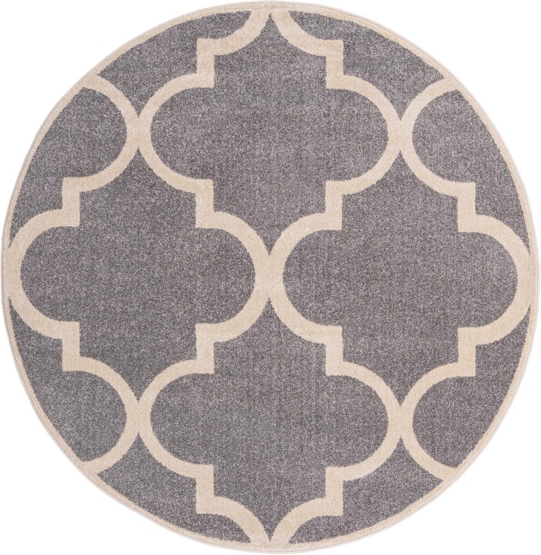 Audley · Trellis rug, gray and beige