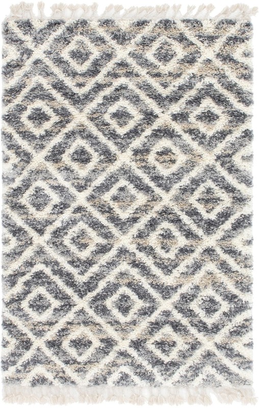 4' x 6' Tunstall · Diamond Shag Rug, gray