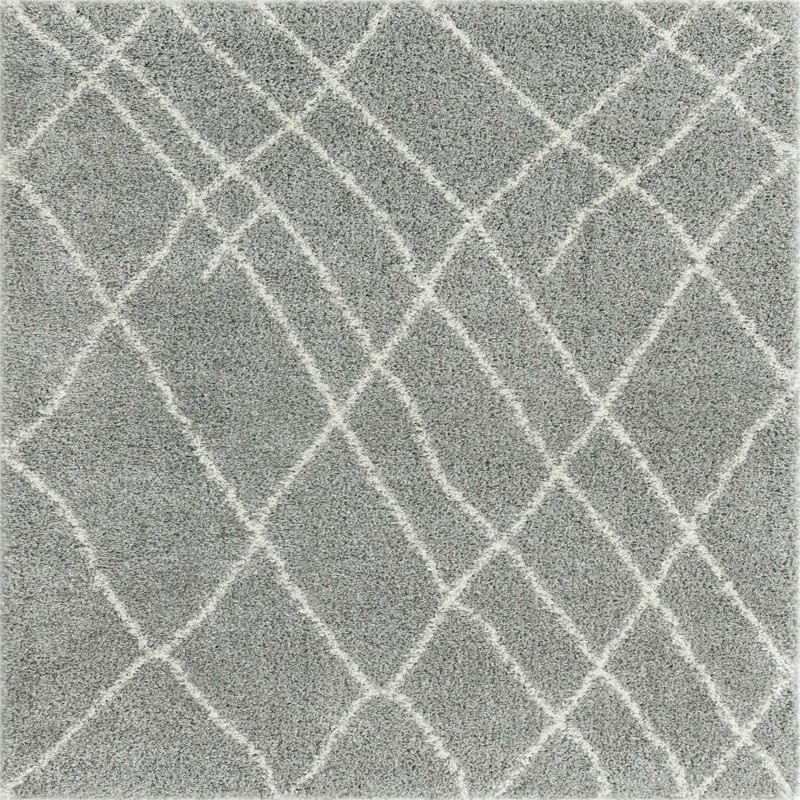 7' 10 x 7' 10 Clearbrook · Diamond Shag Rug, cloud gray
