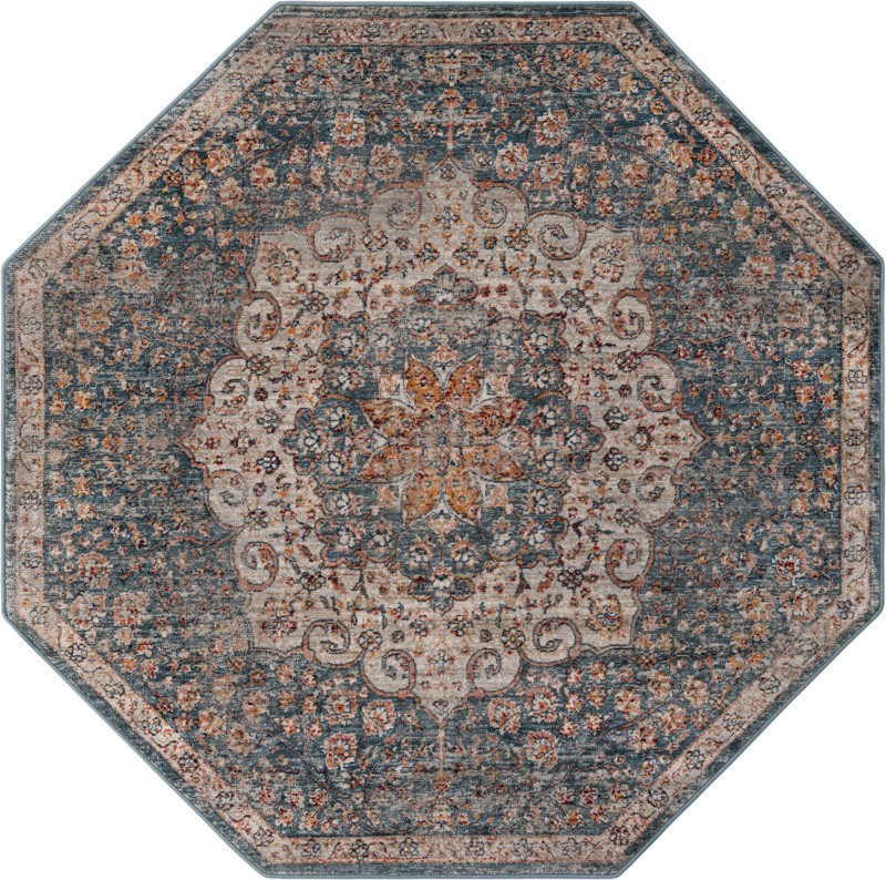5' 3 x 5' 3 Stanford · Medallion rug, blue