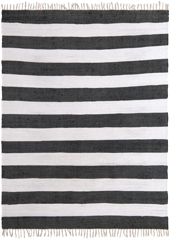 7' 10 x 11' Flagstaff · Striped Chindi Rug, navy