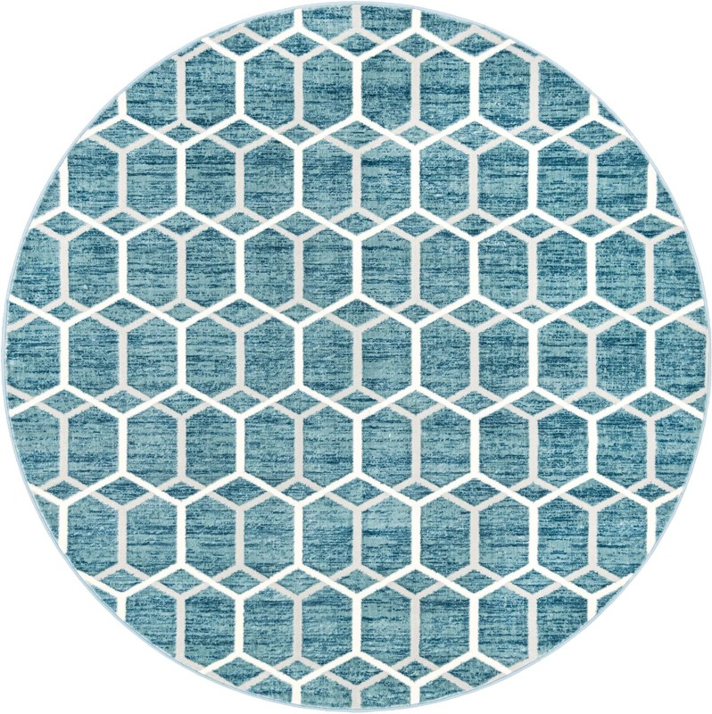 8' x 8' Babcock · Geometric rug, blue