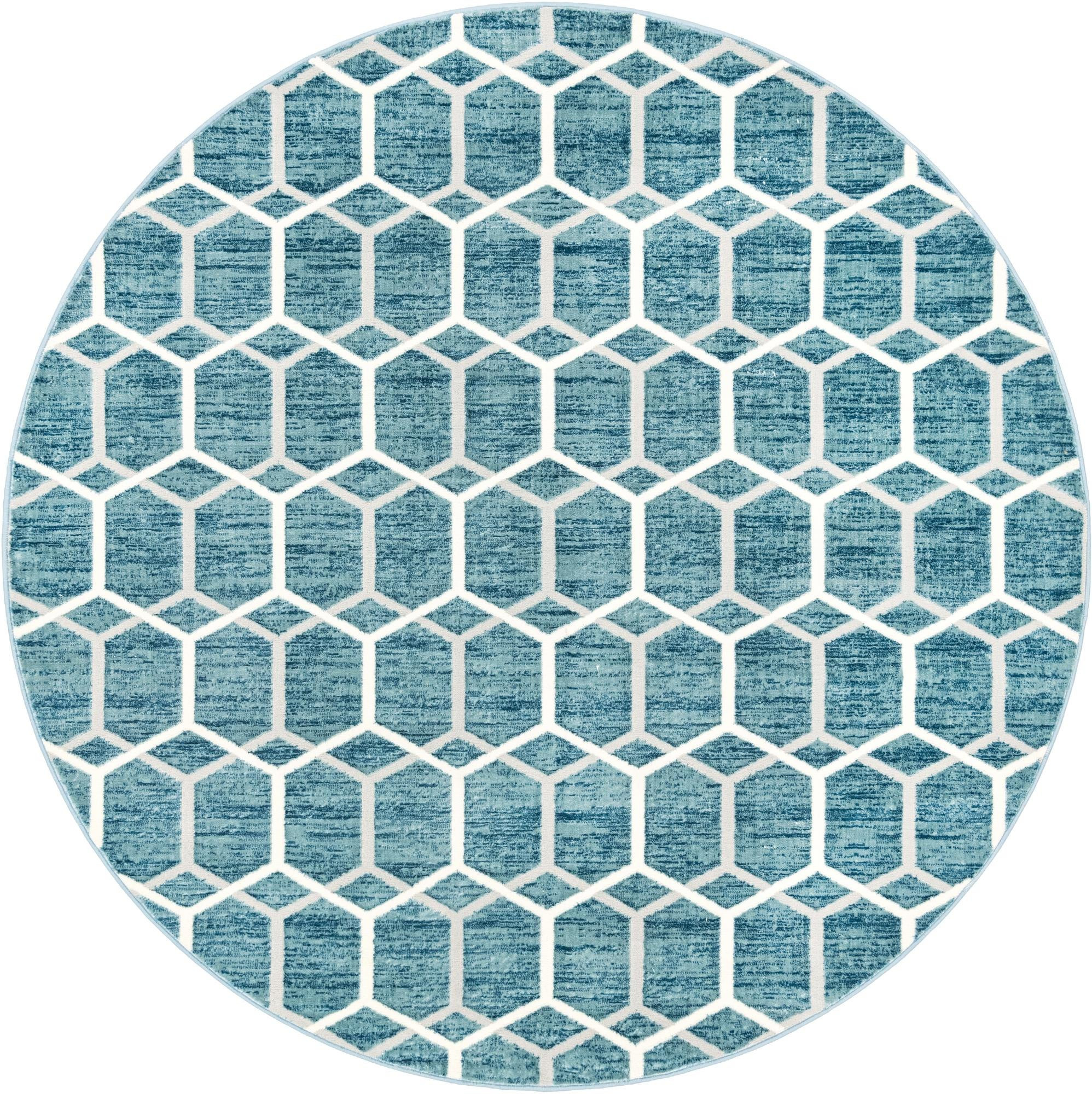 8' x 8' Babcock · Geometric rug, blue
