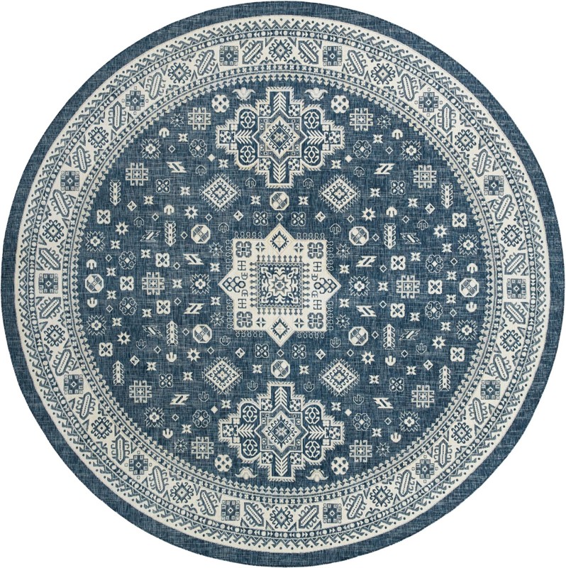 13' x 13' Bellamy · Border Outdoor Rug, blue