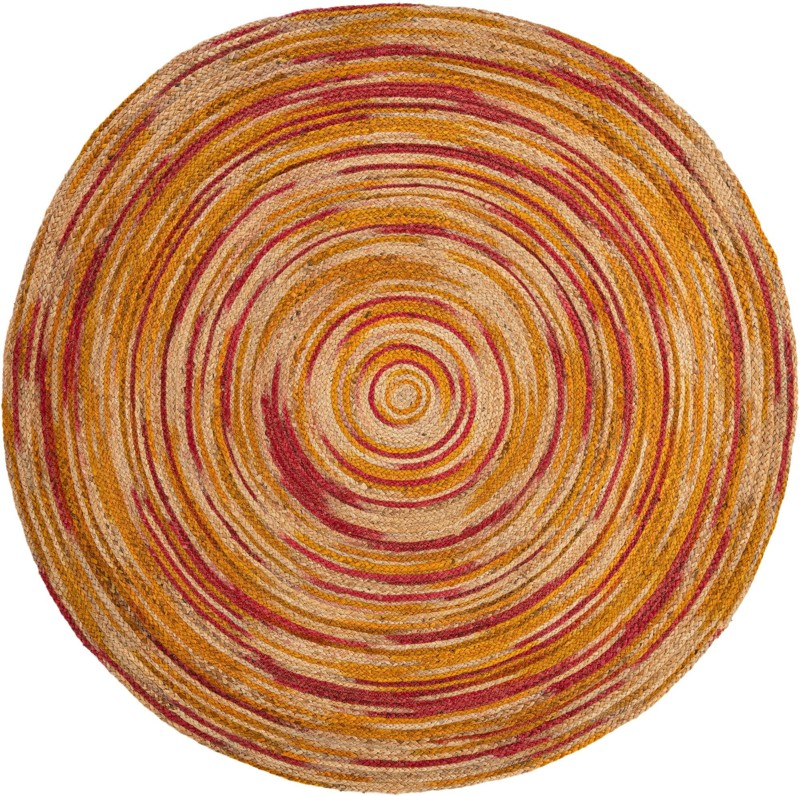 Jetty · Striped Braided Jute Rug, sunburst