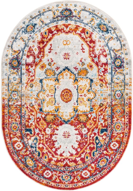 4' x 6' Pierce · Medallion rug, rust and navy
