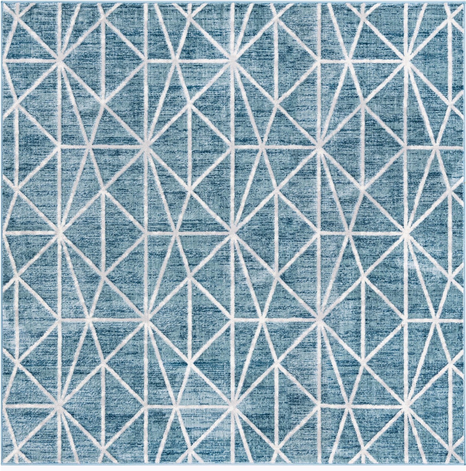 7' x 7' Gilman · Geometric rug, blue