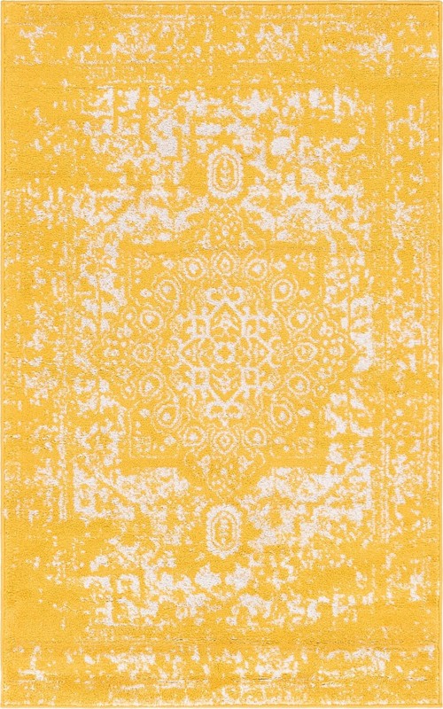 3' x 5' 3 Birch · Border rug, yellow