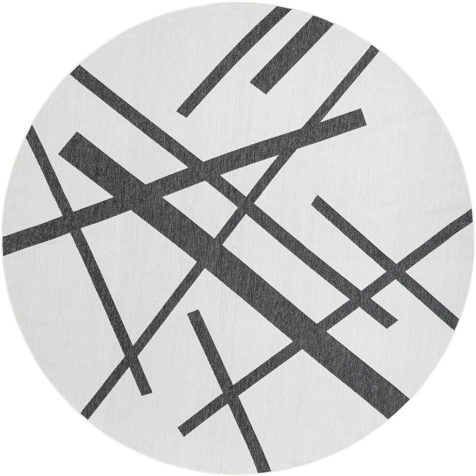 12' x 12' Saffron · Abstract Outdoor Rug, black and white