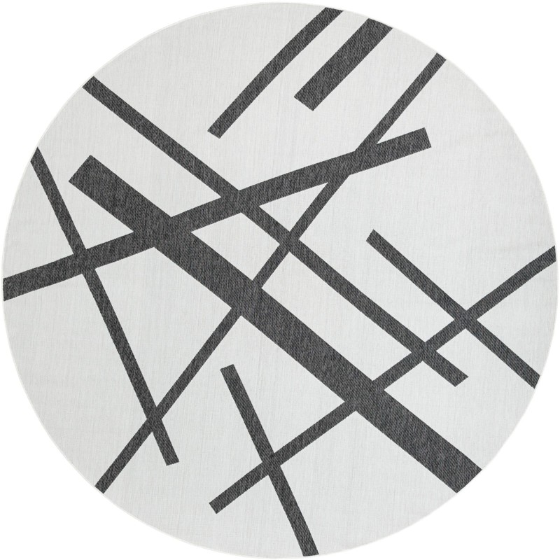 Saffron · Abstract Outdoor Rug, black and white