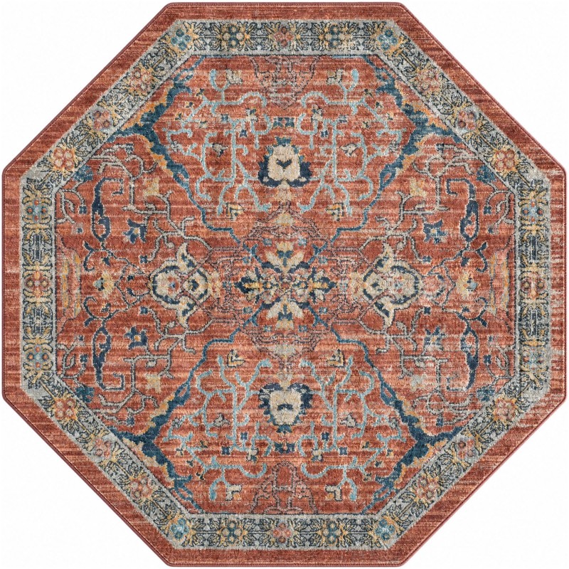 Sedgwick · Medallion rug, brick red and blue