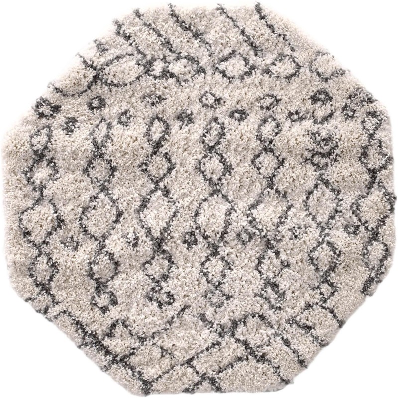 4' x 4' Jameson · Geometric shag rug, ivory and gray