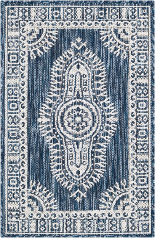 2' x 3' Bainbridge · Border Outdoor Rug, blue
