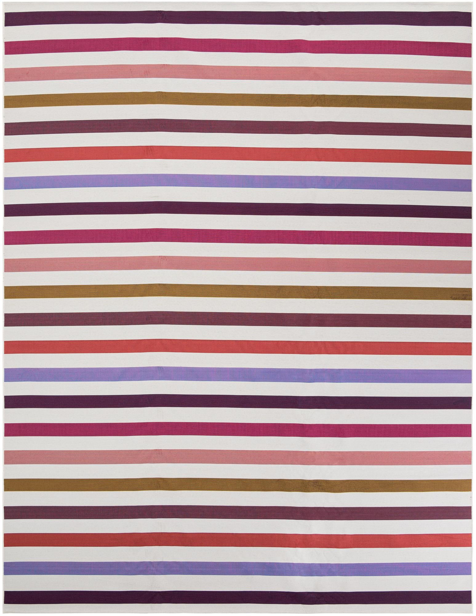 10' x 13' Lomax · Striped Outdoor Rug, multicolor and white