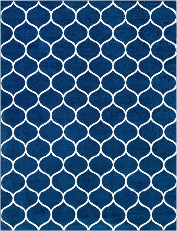 10' x 13' Ingram · Lattice rug, navy and ivory