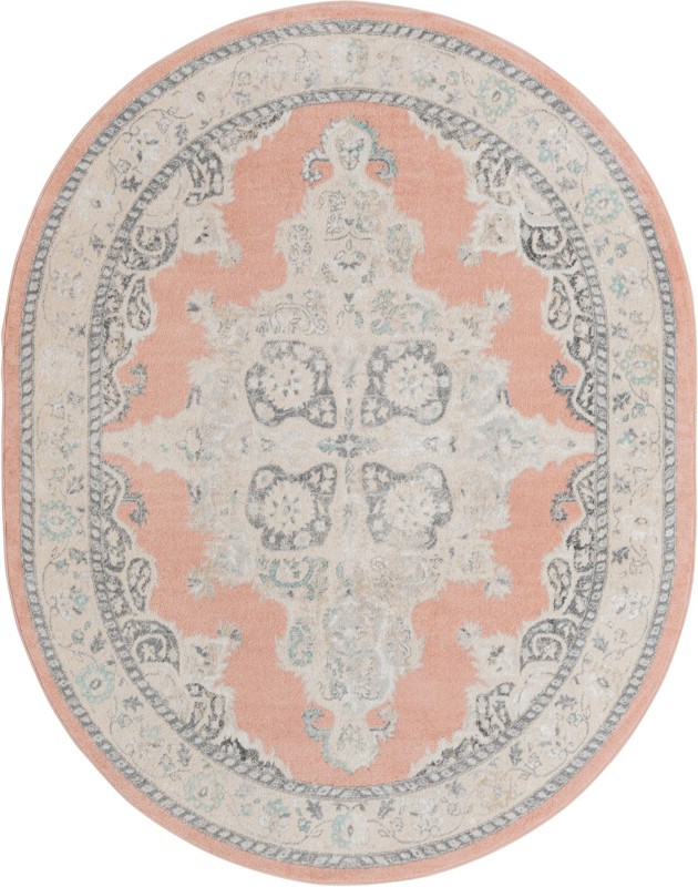 7' 10 x 10' Selby · Border rug, rose