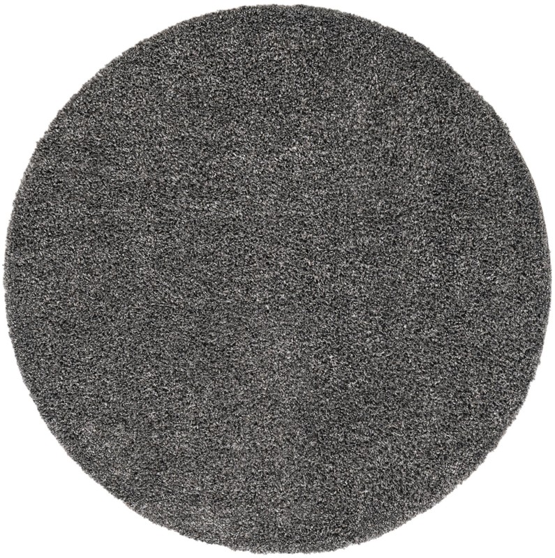 7' x 7' Dunham · Solid shag rug, charcoal