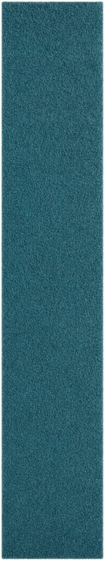 2' 7 x 14' Jameson · Solid shag rug, deep aqua blue