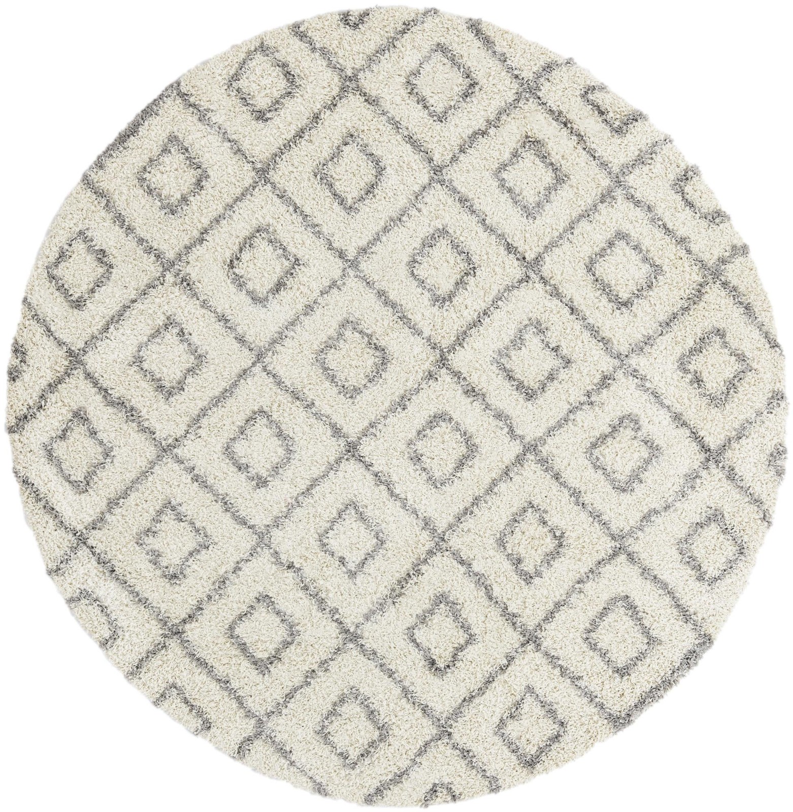 7' 10 x 7' 10 Brock · Geometric Shag Rug, ivory