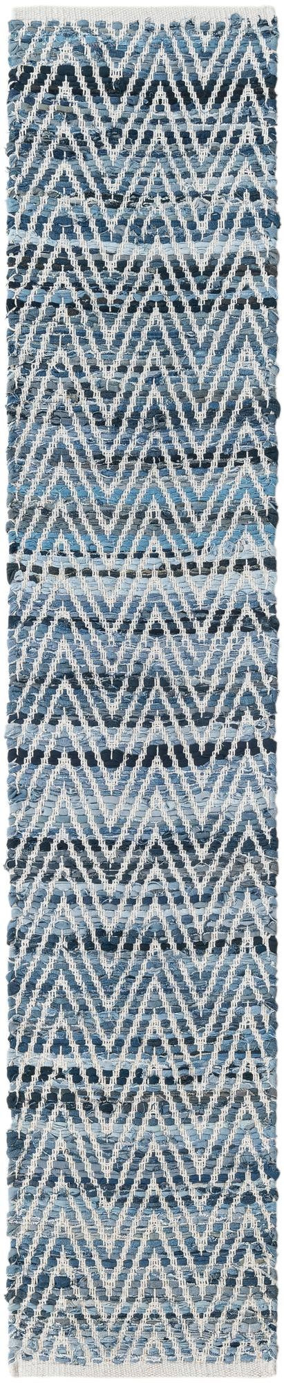 1' 2 x 6' 1 Hopkins · Chevron Chindi Rug, denim