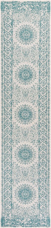 2' 7 x 12' Royce · Border Outdoor Rug, aqua