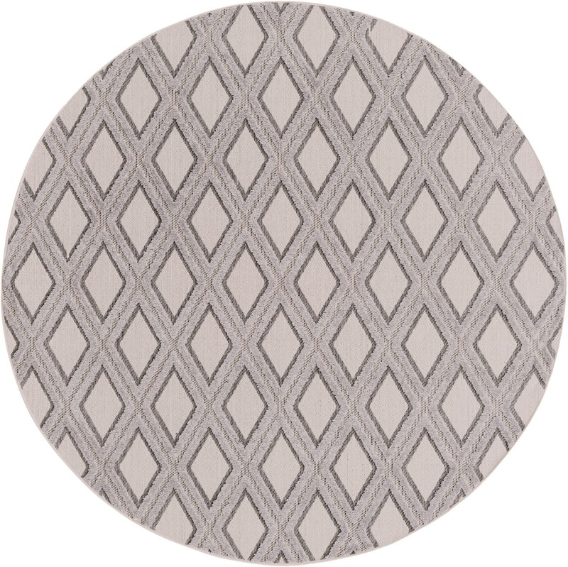 7' x 7' Goshen · Diamond rug, sandy beige and gray