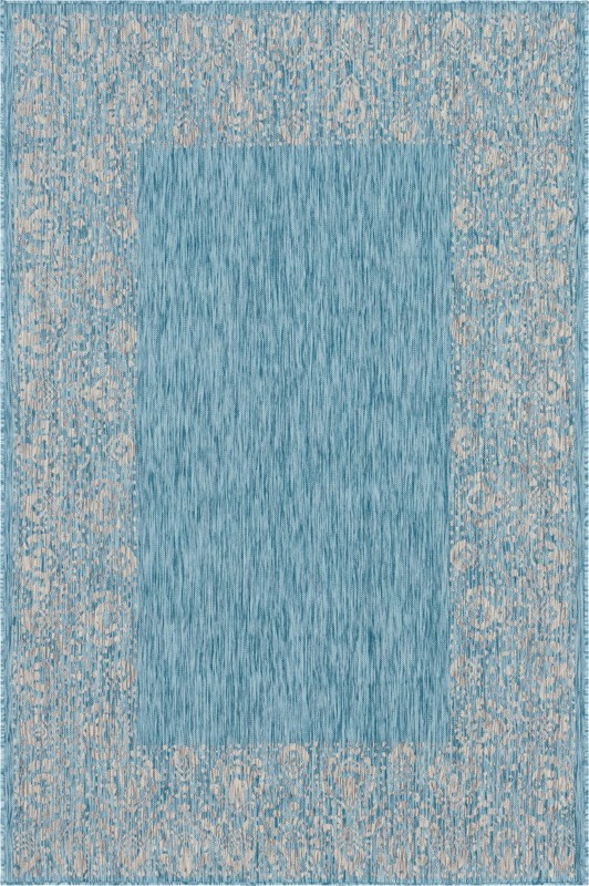 Bloomfield · Border Outdoor Rug, aqua