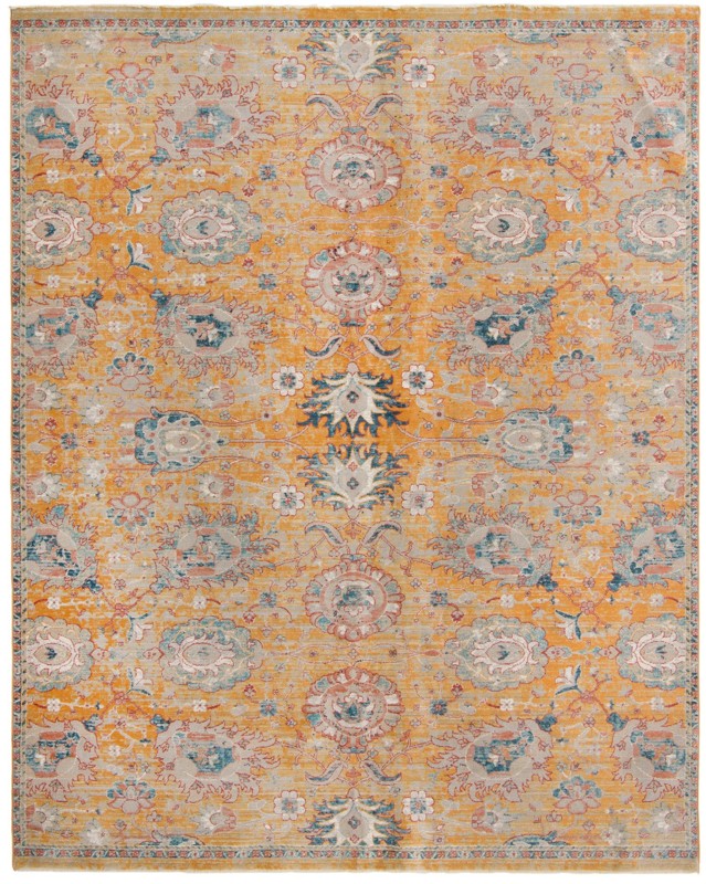 10' x 12' 4 Ansel · Border rug, yellow