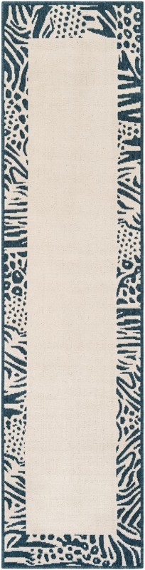 2' x 8' Carlisle · Border Outdoor Rug, ivory