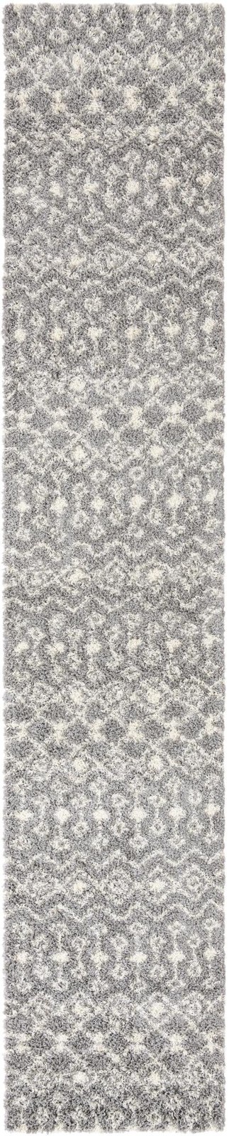 3' 3 x 16' 5 Bayley · Diamond Shag Rug, gray