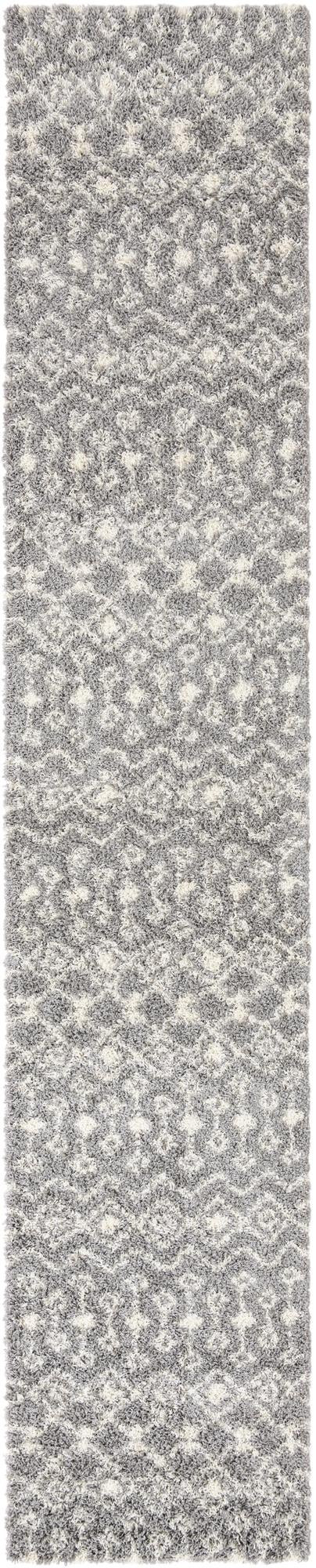 3' 3 x 16' 5 Bayley · Diamond Shag Rug, gray