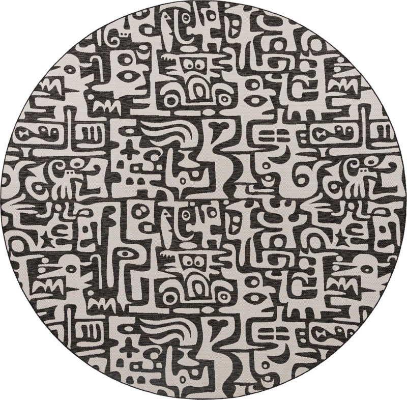 12' x 12' Hungerford · Abstract Outdoor Rug, black and white