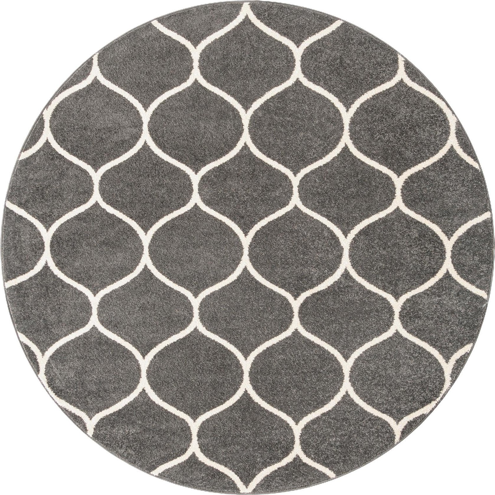 5' 3 x 5' 3 Ingram · Lattice rug, dark gray and ivory
