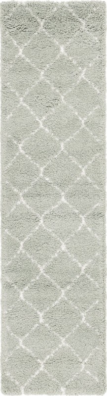 2' 7 x 10' Jameson · Lattice Shag Rug, light green and ivory