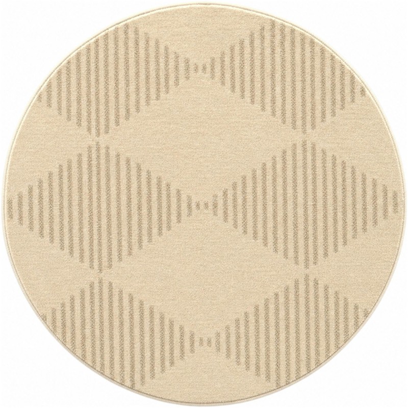 3' x 3' Dade · Geometric diamond rug, ivory and beige