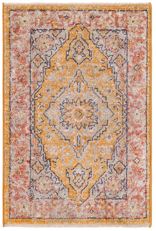 2' x 3' Thane · Border rug, yellow