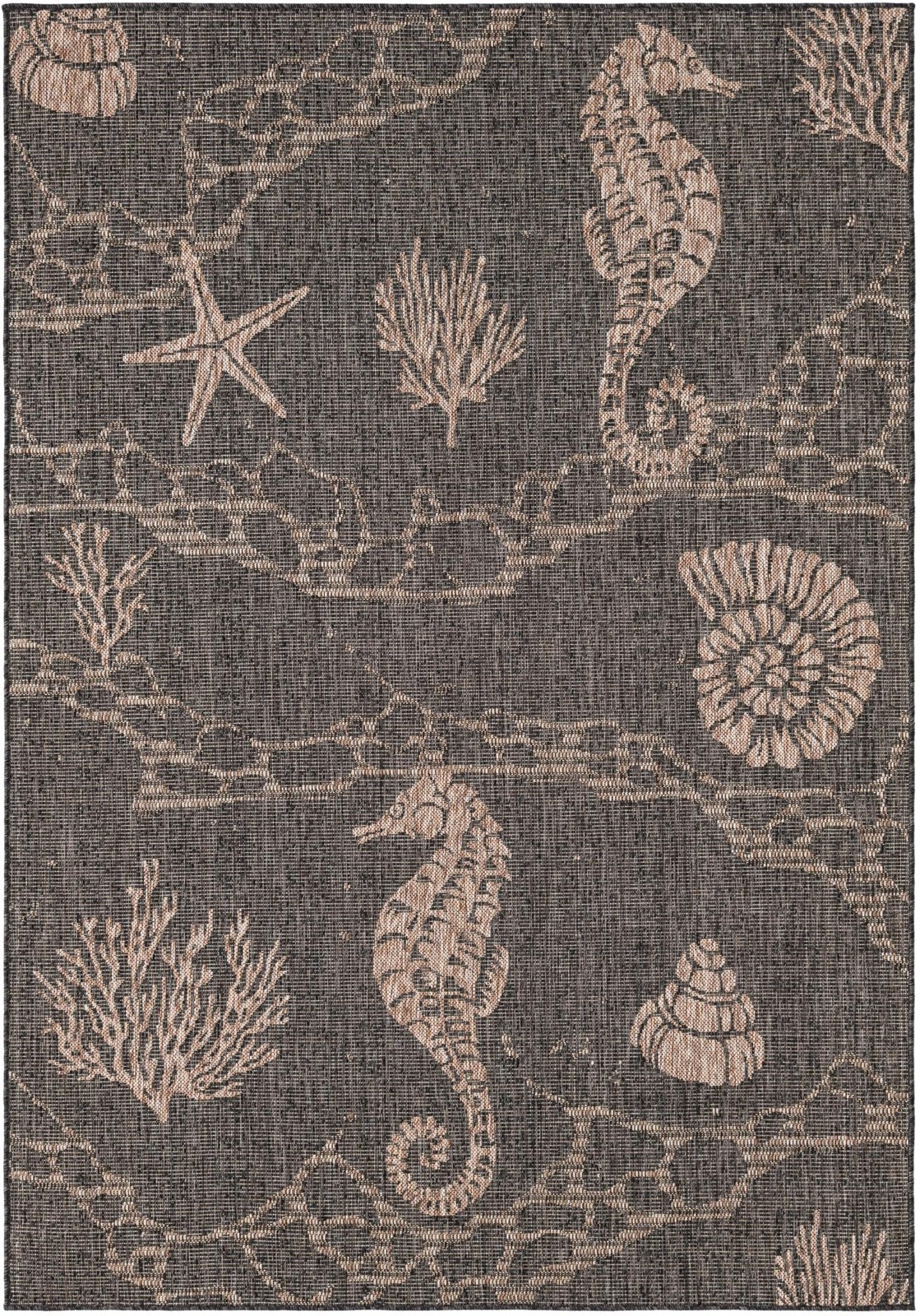 5' 3 x 8' Daly · Pictoral Outdoor Rug, black