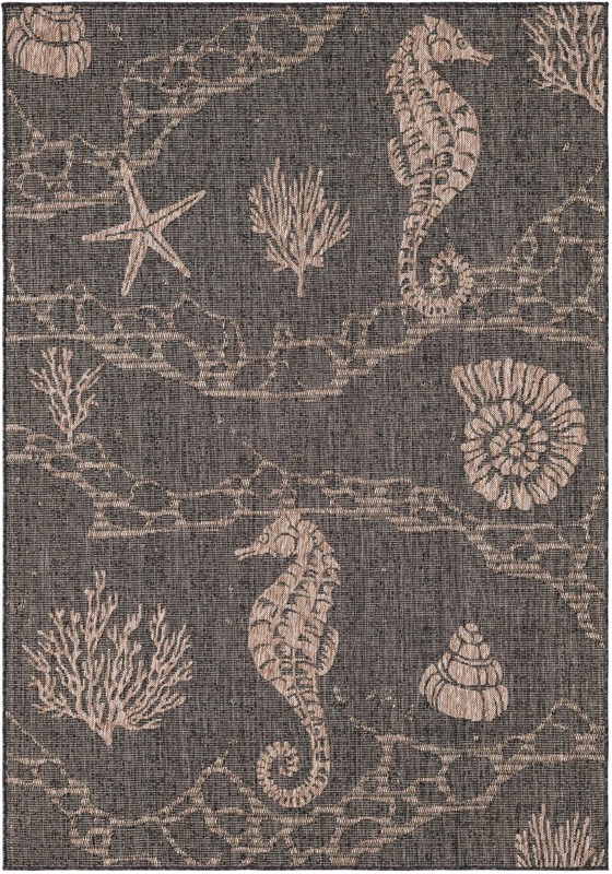 5' 3 x 8' Daly · Pictoral Outdoor Rug, black