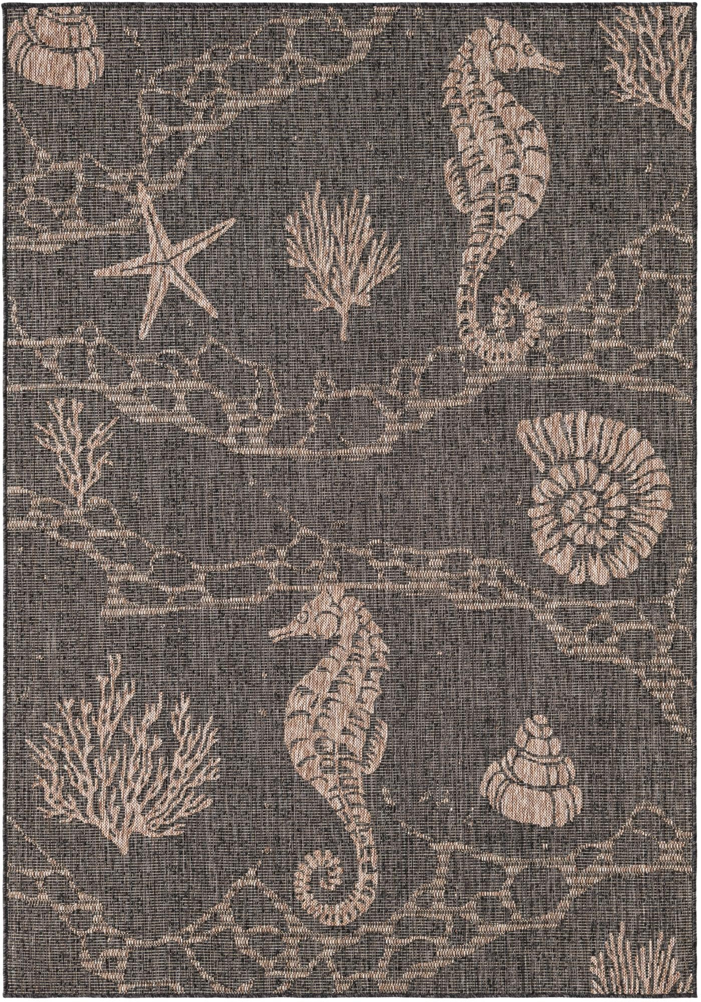 5' 3 x 8' Daly · Pictoral Outdoor Rug, black