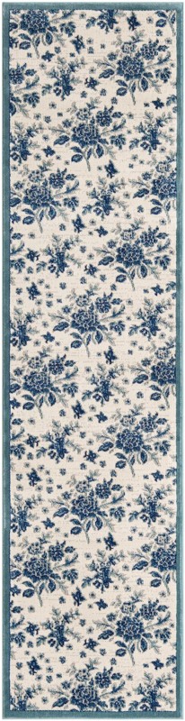 Winship · Floral rug, blue and ivory