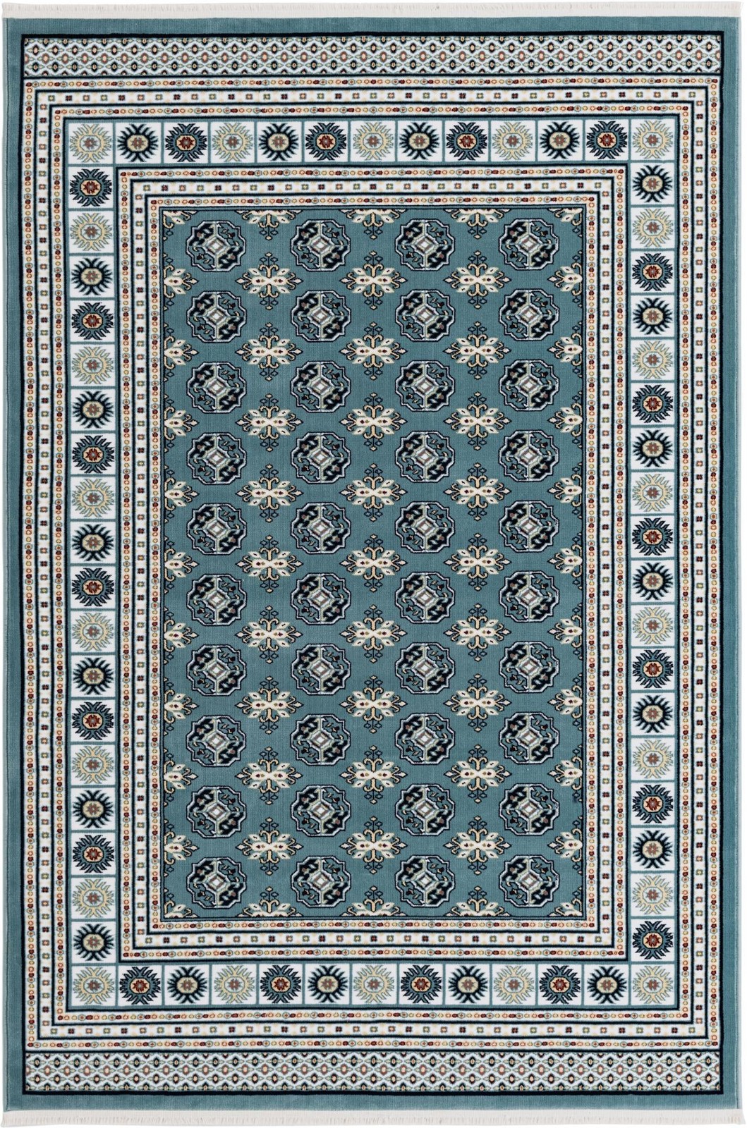 5' 3 x 8' Crestwood · Medallion rug, aegean blue and ivory