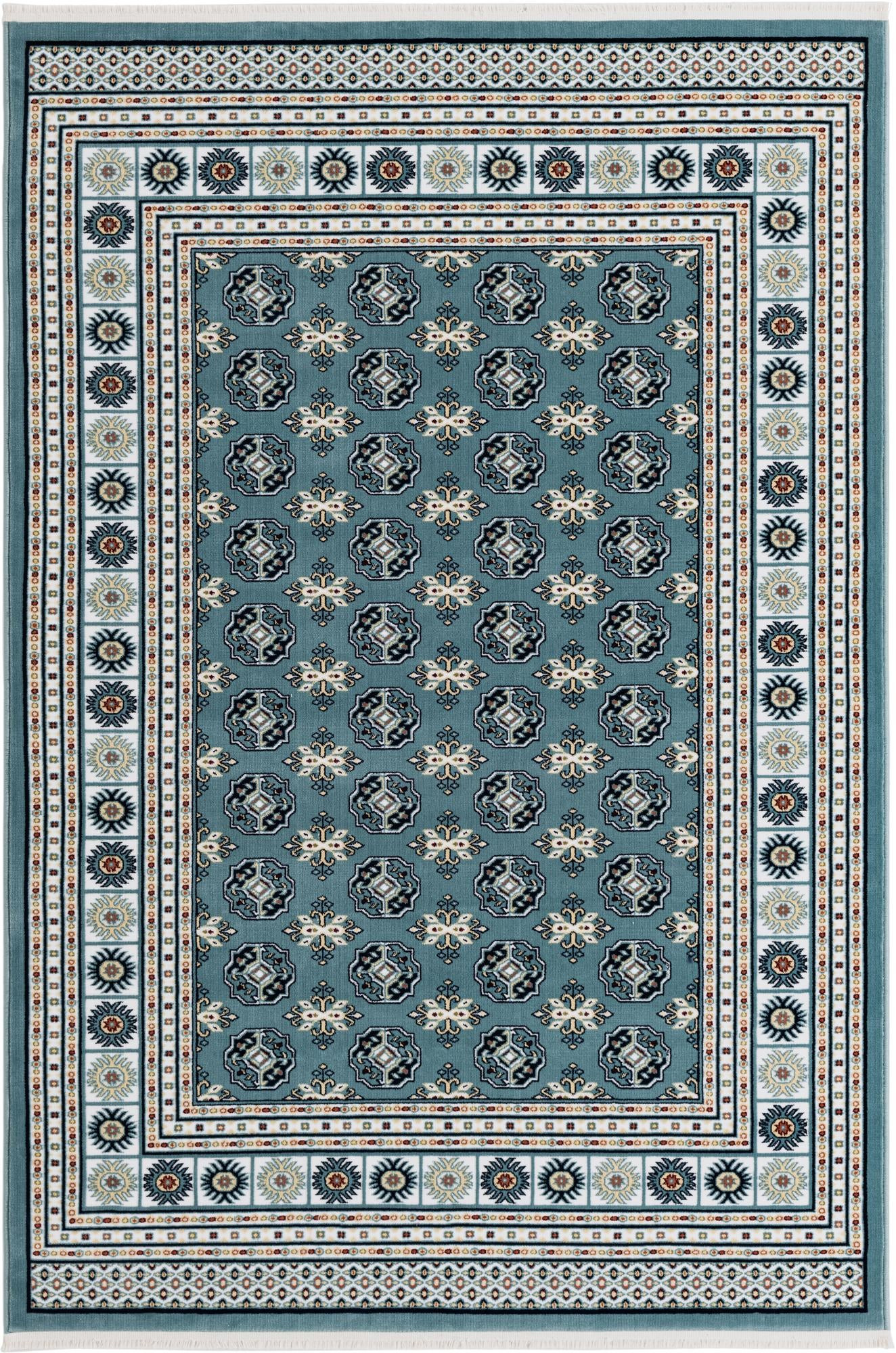 5' 3 x 8' Crestwood · Medallion rug, aegean blue and ivory