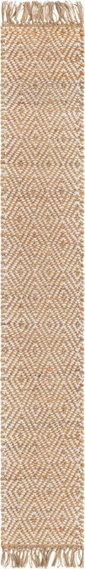 Holland · Geometric diamond Braided Jute Rug, natural and ivory