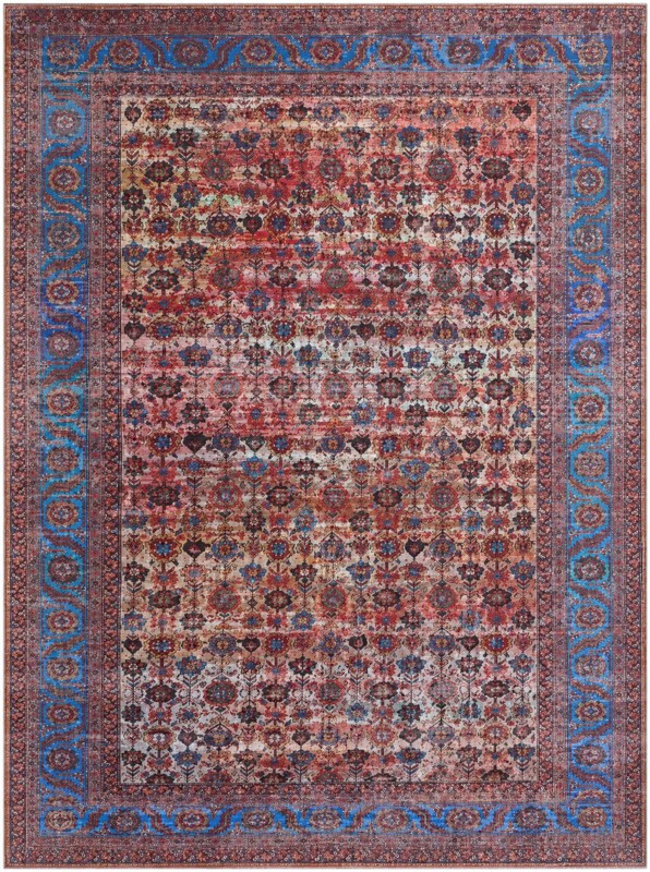 10' 6 x 14' Croft · Persian rug, antique pink and blue