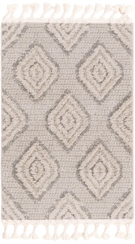 Buckley · Diamond rug, ivory and gray