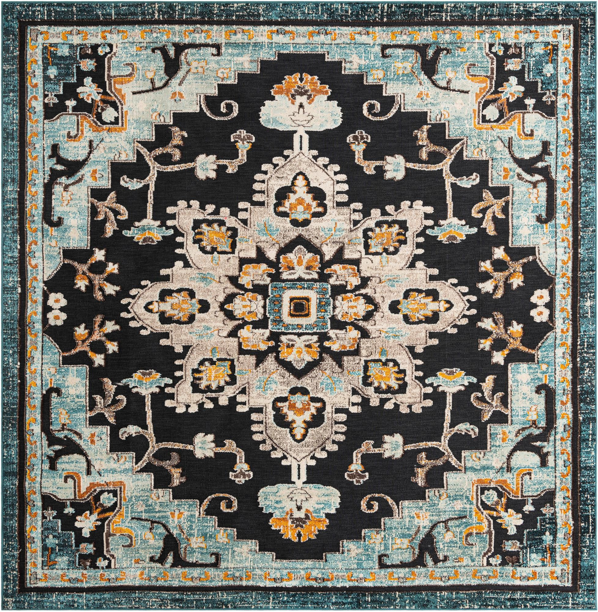 10' x 10' Oldham · Border Outdoor Rug, navy blue